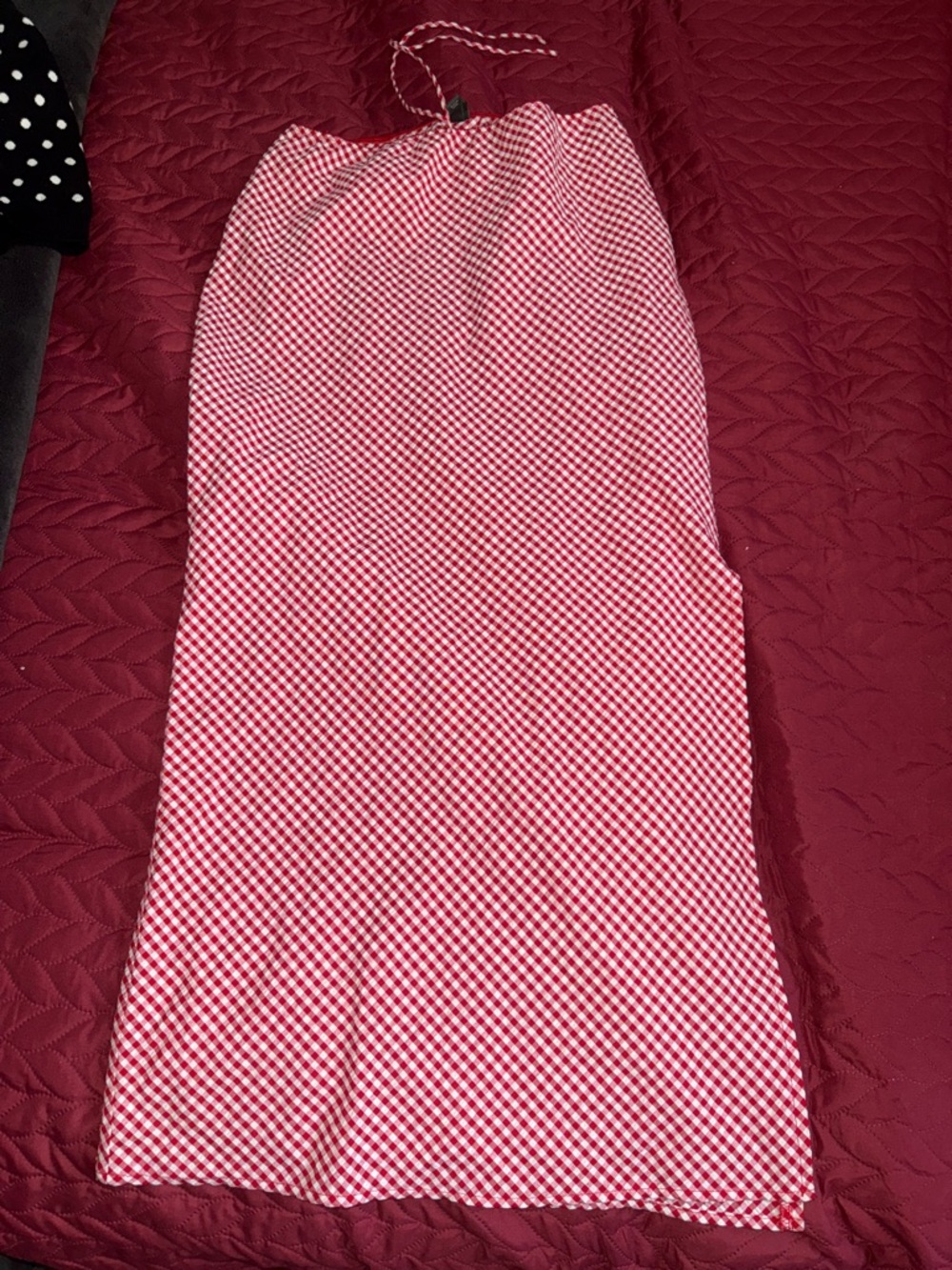 wild fable Red and White Gingham Maxi Skirt